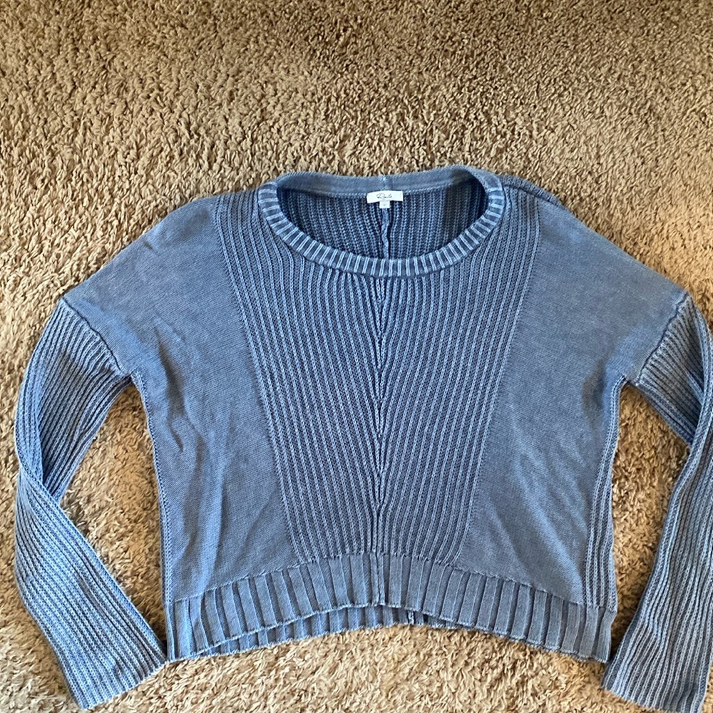 Rails Blue/Denim Sweater with Long Sleeves and Short Torso.